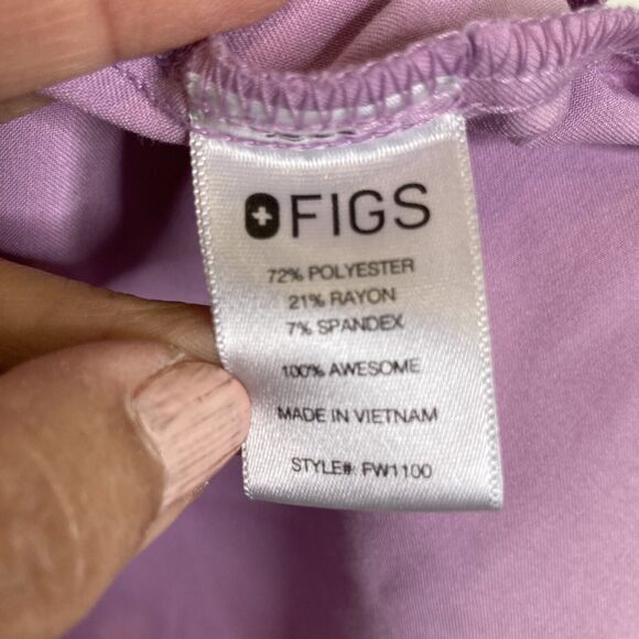 Figs Womens Large Casma Three Pocket Scrub Top Chalk Pink Limited FW1100 Medical - Picture 9 of 12